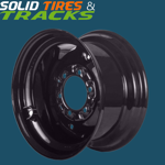 10-16.5 Skid Steer Wheels/ Rims 16.5x8.25 - Titan Glossy Black 6 Bolt